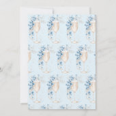 Blaue Perlen und Prosecco Brautparty Einladung (Rückseite)