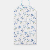 Blaue Perlen und Prosecco-Brautparty Geschenkanhänger (Rückseite)