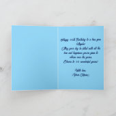 Blaue Perlen und Weiße Rosen 90. Geburtstag Karte (Innenseite)