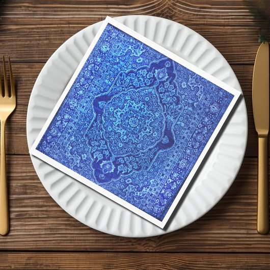Blaue Perserteppich-Optik - Tabris Serviette