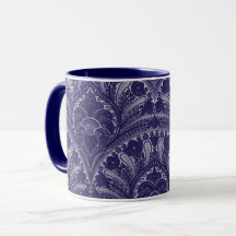 Blaue persische Blumendruck-Tasse