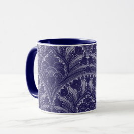 Blaue persische Blumendruck-Tasse Tasse