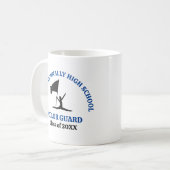 Blaue personalisierte Color Guard der High School Kaffeetasse (Vorderseite Links)