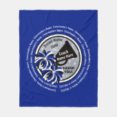 Blaue personalisierte Geschenke für einen Fleecedecke (Vorderseite)