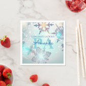 Blaue personalisierte Name PA-Abschlussfeier Serviette (Beispiel)