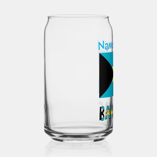 Blaue Personalisierung der Bahamas und der Bahamas Dosenglas (Rechts)