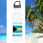 Blaue Personalisierung der Bahamas und der Bahamas Edelstahlflasche