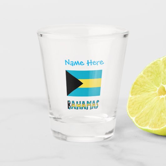 Blaue Personalisierung der Bahamas und der Bahamas Schnapsglas (Vorderseite)