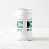 Blaue Personalisierung der Flagge Bahamas Bahamas Bierglas (Vorderseite Links)