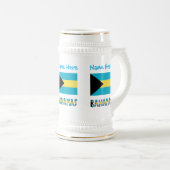 Blaue Personalisierung der Flagge Bahamas Bahamas Bierglas (VorderseiteRechts)