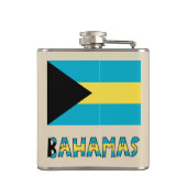 Blaue Personalisierung der Flagge Bahamas Bahamas  Flachmann (Rückseite)