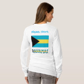 Blaue Personalisierung der Flagge Bahamas Bahamian T-Shirt (Schwarz voll)