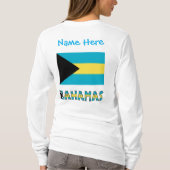 Blaue Personalisierung der Flagge Bahamas Bahamian T-Shirt (Rückseite)