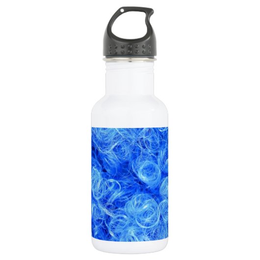 Blaue Perücke für den Karneval Edelstahlflasche (Vorderseite)