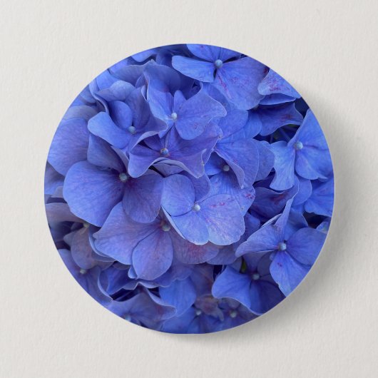 Blaue Perwinkle, elegante Blumenhydrangeas Button (Vorderseite)
