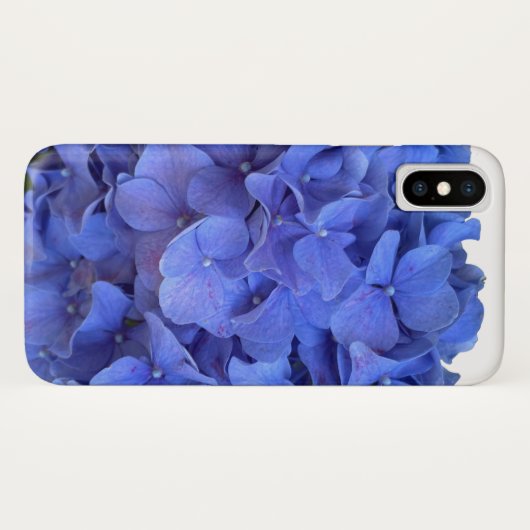 Blaue Perwinkle, elegante Blumenhydrangeas Case-Mate iPhone Hülle (Rückseite (Horizontal))