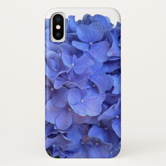 Blaue Perwinkle, elegante Blumenhydrangeas Case-Mate iPhone Hülle (Rückseite)