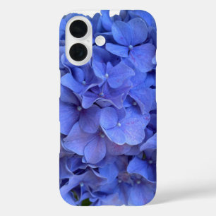 Blaue Perwinkle, elegante Blumenhydrangeas iPhone 16 Hülle