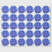 Blaue Perwinkle, elegante Blumenhydrangeas Geschenkpapier (Flach)