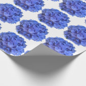 Blaue Perwinkle, elegante Blumenhydrangeas Geschenkpapier (Ecke)