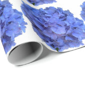 Blaue Perwinkle, elegante Blumenhydrangeas Geschenkpapier (Rolleneckpunkt)
