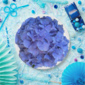 Blaue Perwinkle, elegante Blumenhydrangeas Pappteller (Party)