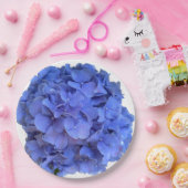 Blaue Perwinkle, elegante Blumenhydrangeas Pappteller (Party)