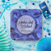 Blaue Perwinkle, elegante Blumenhydrangeas Pappteller (Party)