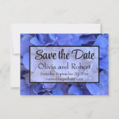 Blaue Perwinkle, elegante Blumenhydrangeas Save The Date (Vorderseite)