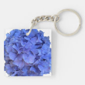 Blaue Perwinkle, elegante Blumenhydrangeas Schlüsselanhänger (Rückseite)