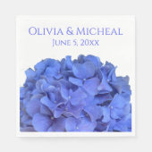 Blaue Perwinkle, elegante Blumenhydrangeas Serviette (Vorderseite)