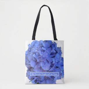 Blaue Perwinkle, elegante Blumenhydrangeas Tasche