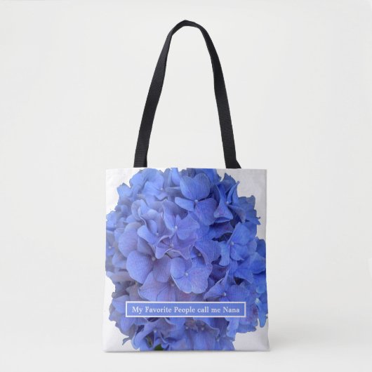 Blaue Perwinkle, elegante Blumenhydrangeas Tasche (Vorderseite)