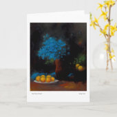 Blaue Petalen und Pfirsiche Karte (Gelbe Blume)