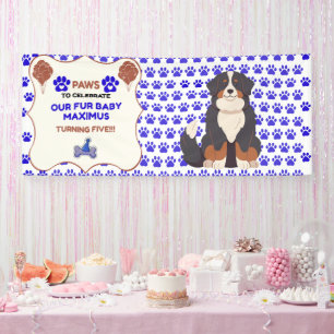 BLAUE PFAOTEN 6' VYNIL-GEBURTSTAG-ADOOPTION-JUNGE- BANNER