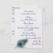 Blaue Pfau 3.5 x 5 Unterkunft Begleitkarte (Vorne/Hinten)