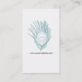 Blaue Pfau-Feder Visitenkarte (Rückseite)