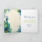 Blaue Pfau Geburtstags-Dankeskarten Dankeskarte (Innenseite)