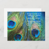 Blaue Pfau-Hochzeits-Einladung Einladung (Vorne/Hinten)