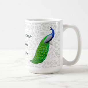 Blaue Pfau-indische Hochzeits-kundengerechte Tasse