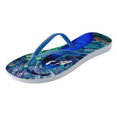 Blaue Pfaue Badesandalen (Schrägansicht)