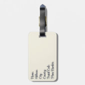 Blaue Pfaue im Delft-Stil mit Blume Gepäckanhänger (Rückseite vertikal)