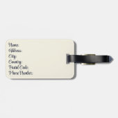 Blaue Pfaue im Delft-Stil mit Blume Gepäckanhänger (Rückseite horizontal)