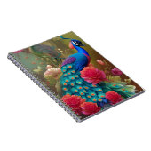 Blaue Pfaue im Rosengarten Notizblock (Rechte Seite)