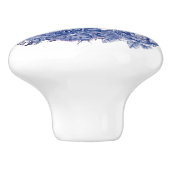 Blaue Pfaue Rose Blumengrenze Keramikknauf (Seitenansicht)