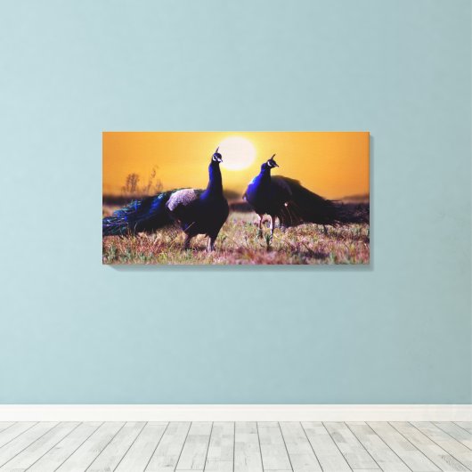 Blaue Pfauen Leinwanddruck (Insitu (Holzboden))
