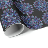 Blaue Pfauenfeder Geschenkpapier (Rolleneckpunkt)
