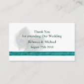 Blaue Pfauenfedern Platzkarte (Rückseite)