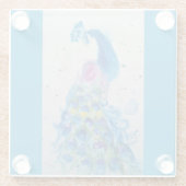 Blaue Pfauengewässer Aquamarin Blaue Vogelvögel Glasuntersetzer (Rückseite)