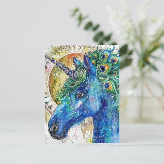 Blaue Pfauenkuppe Postkarte (Stehend Vorderseite)